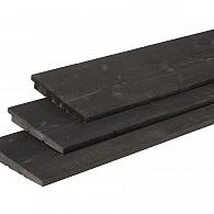 Vuren Zweeds rabat 1 zijde geschaafd, 1 zijde fijnbezaagd 1.1-2.7x19.5x300 cm, zwart gedompeld