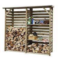 Haardhoutberging Twin 176x190x60 cm (HxBxD), groen geïmpregneerd