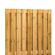 Grenen geschaafd plankenscherm 19-planks 15 mm, 180x180 cm, verticaal recht, groen geïmpregneerd