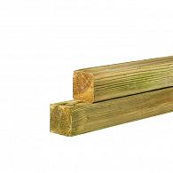 Grenen geschaafde paal 6.8x6.8x300 cm, zonder diamantkop, groen geïmpregneerd