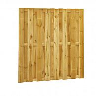 Grenen geschaafd plankenscherm 18-planks 15 mm, 179x179 cm, recht, groen geïmpregneerd. Aanbieding