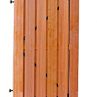 Hardhouten plankendeur recht verticaal op zwart verstelbaar stalen frame 100x180 cm
