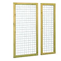 Grenen betonijzertrellis met maas 7.5x7.5 cm, in raamwerk 4.4x6.8 cm, 60x180 cm, groen geïmpregneerd