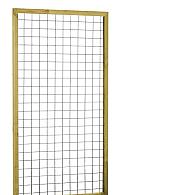 Eco gaastrellis met maas 7.5x7.5 cm, in grenen raamwerk 4.5x4.5 cm, 90x180 cm, groen geïmpregneerd