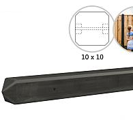 Betonpaal met diamantkop t.b.v. betonplaten met motief 10x10x280 cm, antraciet zonder coating tussenpaal