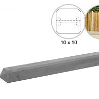 Betonpaal glad met diamantkop 10x10x280 cm, grijs ongecoat, tussenpaal