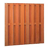 Hardhouten geschaafd plankenscherm 18-planks 14 mm, recht verticaal/horizontaal 180x180 cm
