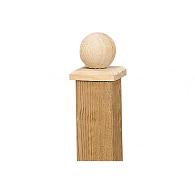 Paalornament bol op plaat 10x10 cm hout