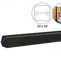 Betonpaal met diamantkop t.b.v. betonplaten met motief 10x10x280 cm, antraciet gecoat tussenpaal