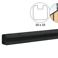 Betonpaal glad met vellingkant, vzv sleuf, 10x10x270 cm, antraciet, ongecoat, eindpaal