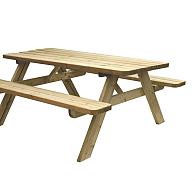 Picknicktafel Easy, 42 mm dik, bladmaat 180x70 cm, groen geïmpregneerd