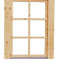 Vuren draai-kiepraam met dubbelglas, 84.4x120.4 cm, onbehandeld