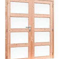 Douglas dubbele 4-ruits deur inclusief kozijn, 168x201 cm, onbehandeld