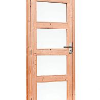 Douglas enkele 4-ruits deur inclusief kozijn, linksdraaiend, 90x201 cm, onbehandeld