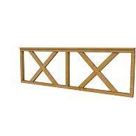 Hekwerk met kruis douglas type B, 228.5x73 cm, groen geïmpregneerd