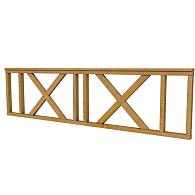 Hekwerk met kruis douglas type C, 278.5x73 cm, groen geïmpregneerd