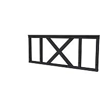 Hekwerk met kruis douglas type A, 178.5x73 cm, zwart geïmpregneerd