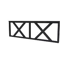 Hekwerk met kruis douglas type B, 228.5x73 cm, zwart geïmpregneerd