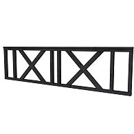 Hekwerk met kruis douglas type C, 278.5x73 cm, zwart geïmpregneerd