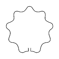 Steunring rond geschulpt d34cm
