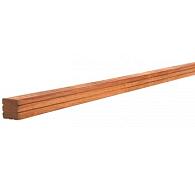 Azobe Hardhouten paal geschaafd met V-groef, gepunt 6.5x6.5x300 cm