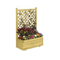 Bloembak met rechttrellis 140x90x30 cm (HxBxD), groen geïmpregneerd