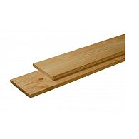 Douglas plank 1 zijde geschaafd, 1 zijde fijnbezaagd 2.8x24.5x400 cm, groen geïmpregneerd