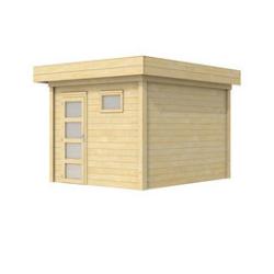 Vuren Topvision Tapuit, 300x300 cm, wanden antraciet en basis wit