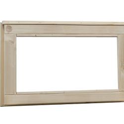 Vuren vast raam met melkglas, 72x45 cm, groen geïmpregneerd