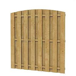 Grenen geschaafd plankenscherm 18-planks 15 mm, 179x164/179 cm, verticaal toog, groen geïmpregneerd