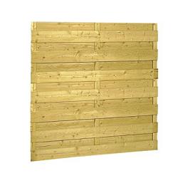 Grenen geschaafd plankenscherm 18-planks 15 mm, 179x179 cm, recht, groen geïmpregneerd. Aanbieding