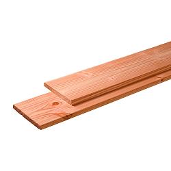 Douglas plank 1 zijde geschaafd, 1 zijde fijnbezaagd 2.8x24.5x400 cm, groen geïmpregneerd