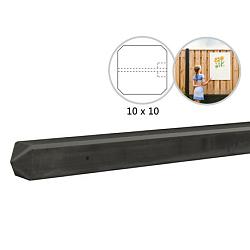 Betonpaal met diamantkop t.b.v. betonplaten met motief 10x10x280 cm, antraciet zonder coating eindpaal