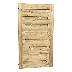 Jumbodeur met slotgat, geschaafd vuren 15 mm op verstelbaar stalen frame 100x180 cm, recht horizontaal
