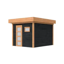 Douglas Topvision Raaf, 298x298 cm, wanden zwart geïmpregneerd en basis onbehandeld