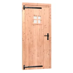 Douglas enkele 1-ruits deur inclusief kozijn, linksdraaiend, 90x201 cm, onbehandeld