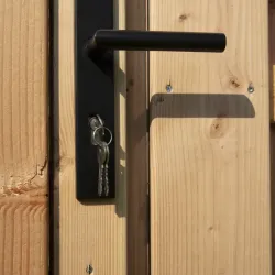 RVS luxe deurbeslagset zwart gecoat SKG keurmerk met slotkast, cilinder, slot en duimen