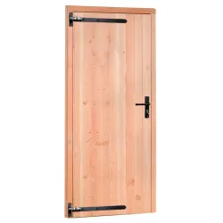 Douglas enkele dichte deur met zwart beslag inclusief kozijn, linksdraaiend, 90x201 cm, onbehandeld