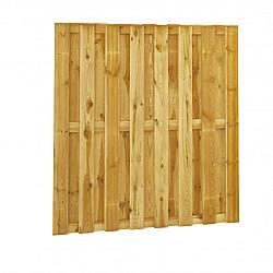 Grenen geschaafd plankenscherm 18-planks 15 mm, 179x179 cm, recht, groen geïmpregneerd. Aanbieding