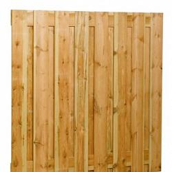 Grenen geschaafd plankenscherm 21-planks 17 mm, 180x180 cm, verticaal recht, groen geïmpregneerd