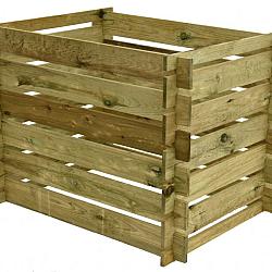 Compostsilo fijnbezaagd grenen 70x100x70 cm, groen geïmpregneerd