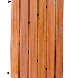 Hardhouten plankendeur recht verticaal op zwart verstelbaar stalen frame 100x180 cm