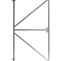 Verstelbaar stalen poortframe met slotkast-uitsparing, 180x100 cm, vuurverzinkt