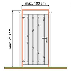 Tuindeurkozijn douglas met aanslaglat, max 160 cm breed