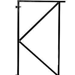 Verstelbaar stalen poortframe 100x155 cm, zwart gecoat