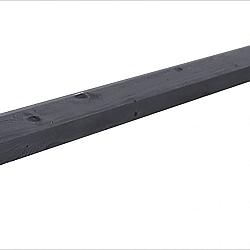 Grenen geschaafde afdekkap met sponning (6.2 cm) 3.5x8.5x180 cm t.b.v. rechtscherm, zwart gedompeld