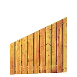 Grenen geschaafd plankenscherm 21-planks 17 mm, 180x180/90 cm, verticaal recht aflopend, groen geïmpregneerd