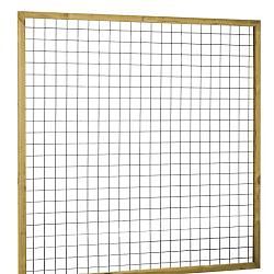 Eco gaastrellis met maas 7.5x7.5 cm, in grenen raamwerk 4.5x4.5 cm, 180x180 cm, groen geïmpregneerd