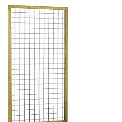 Eco gaastrellis met maas 7.5x7.5 cm, in grenen raamwerk 4.5x4.5 cm, 90x180 cm, groen geïmpregneerd