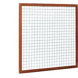 Hardhouten betonijzertrellis met maas 7.5x7.5 cm, in raamwerk 4.5x7.0 cm, 180x180 cm